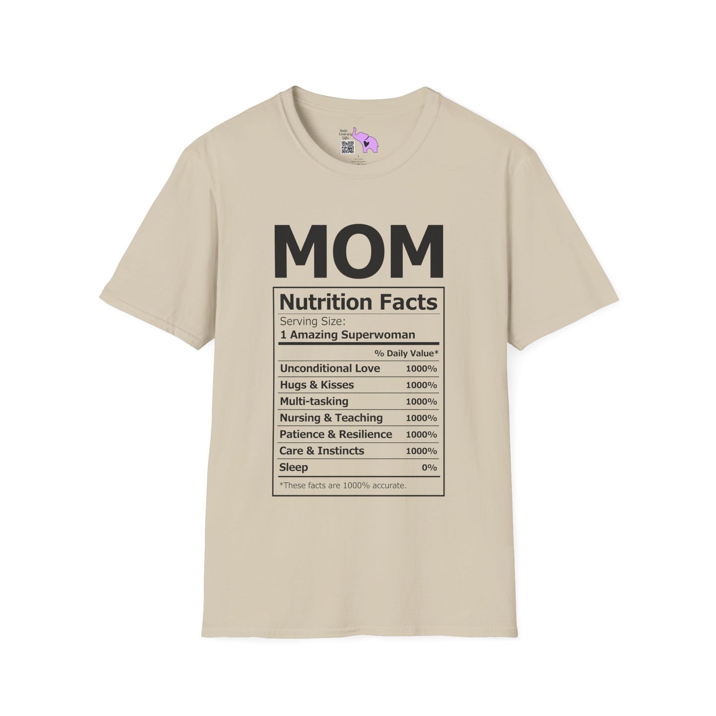 Mom Nutrition Facts Adult T-shirt