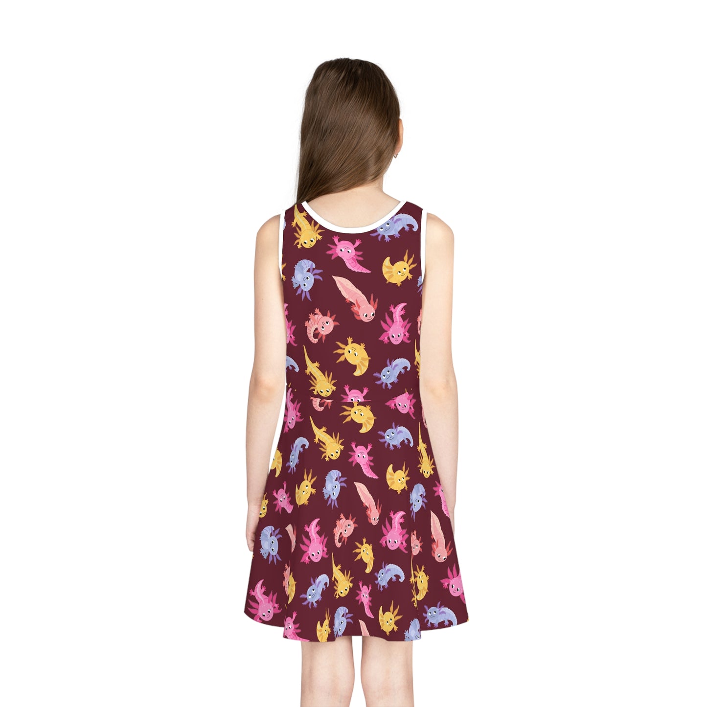Crimson Axolotls Girls' Sleeveless Sundress