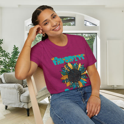 Favorite Auntie Teal/Gold Adult T-shirt