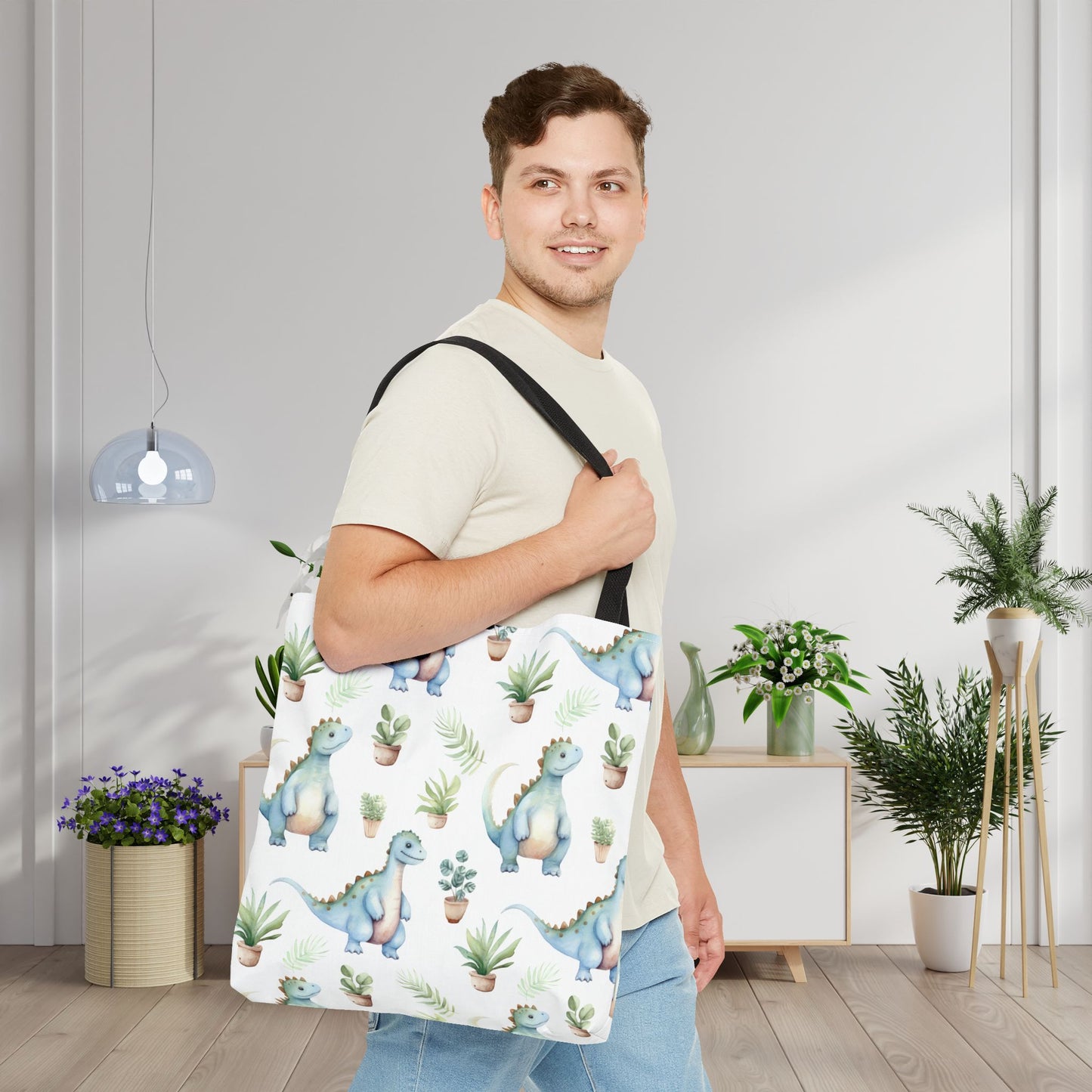 Adorable Dinosaurs Canvas Tote Bag