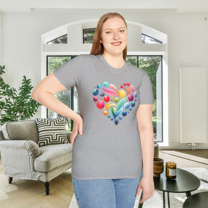 Color Pop Heart Adult T-shirt