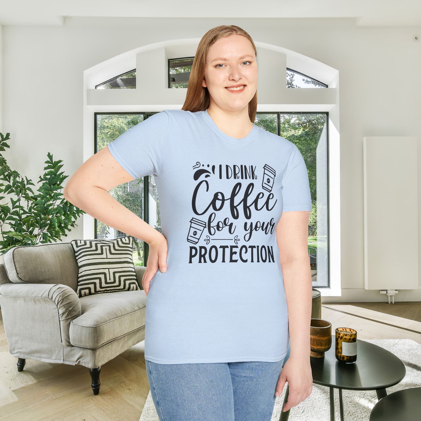 I Drink Coffee For Your Protection Adult T-shirt