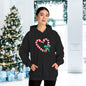 Candy Cane Heart Adult Heavy Blend™ Hooded Sweatshirt