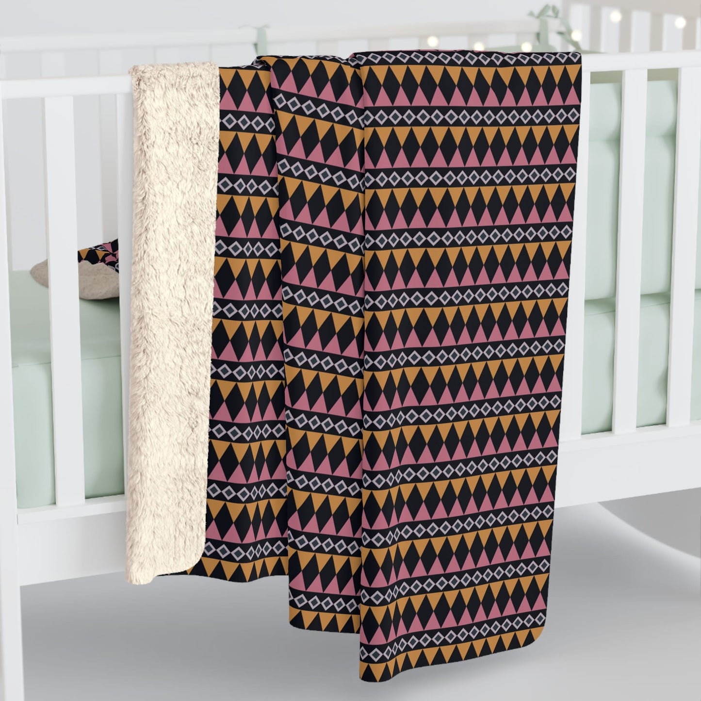 Midnight Clay Cairn Stripes Fleece Blanket