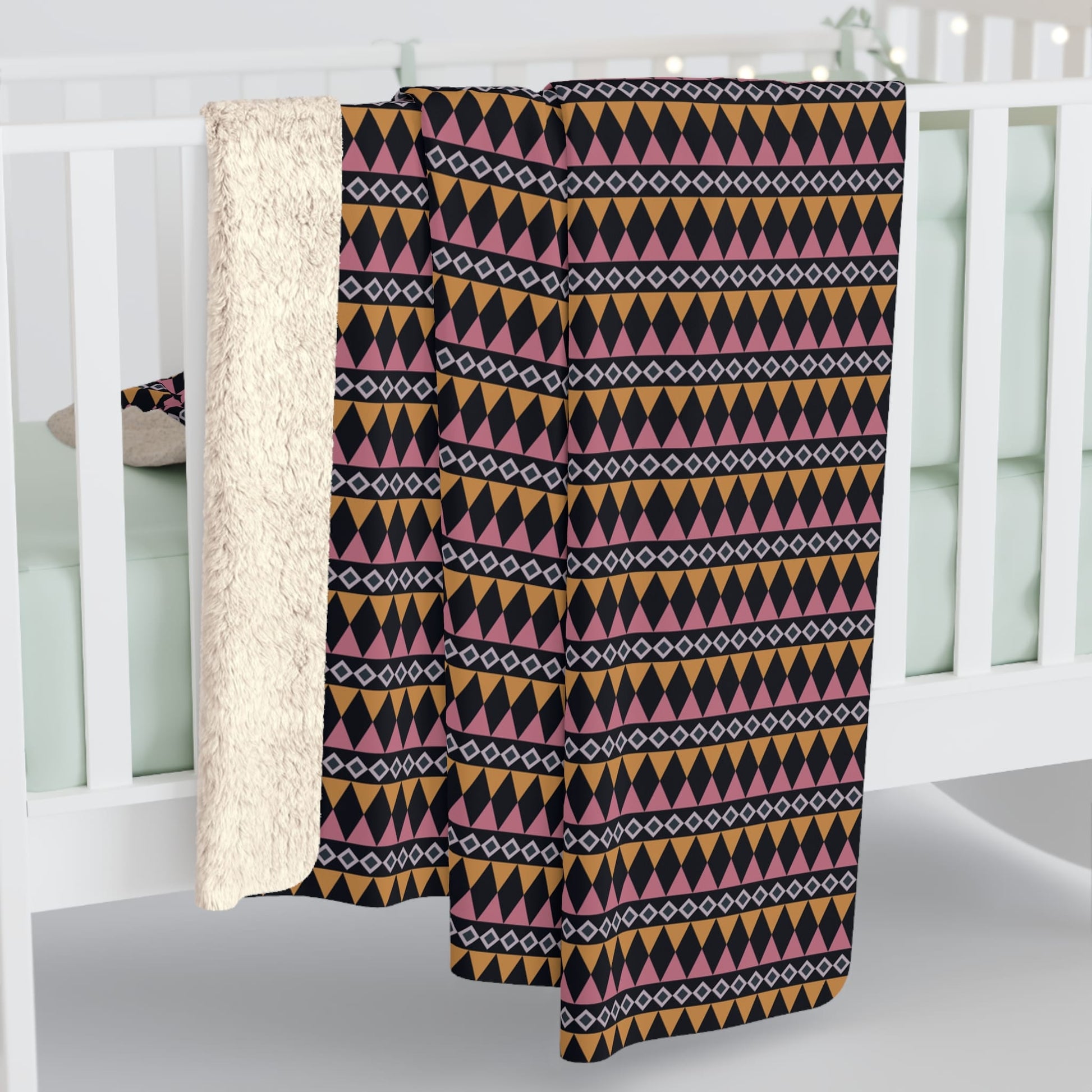 Midnight Clay Cairn Stripes Fleece Blanket
