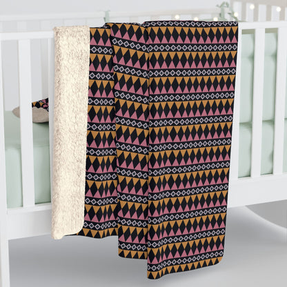 Midnight Clay Cairn Stripes Fleece Blanket
