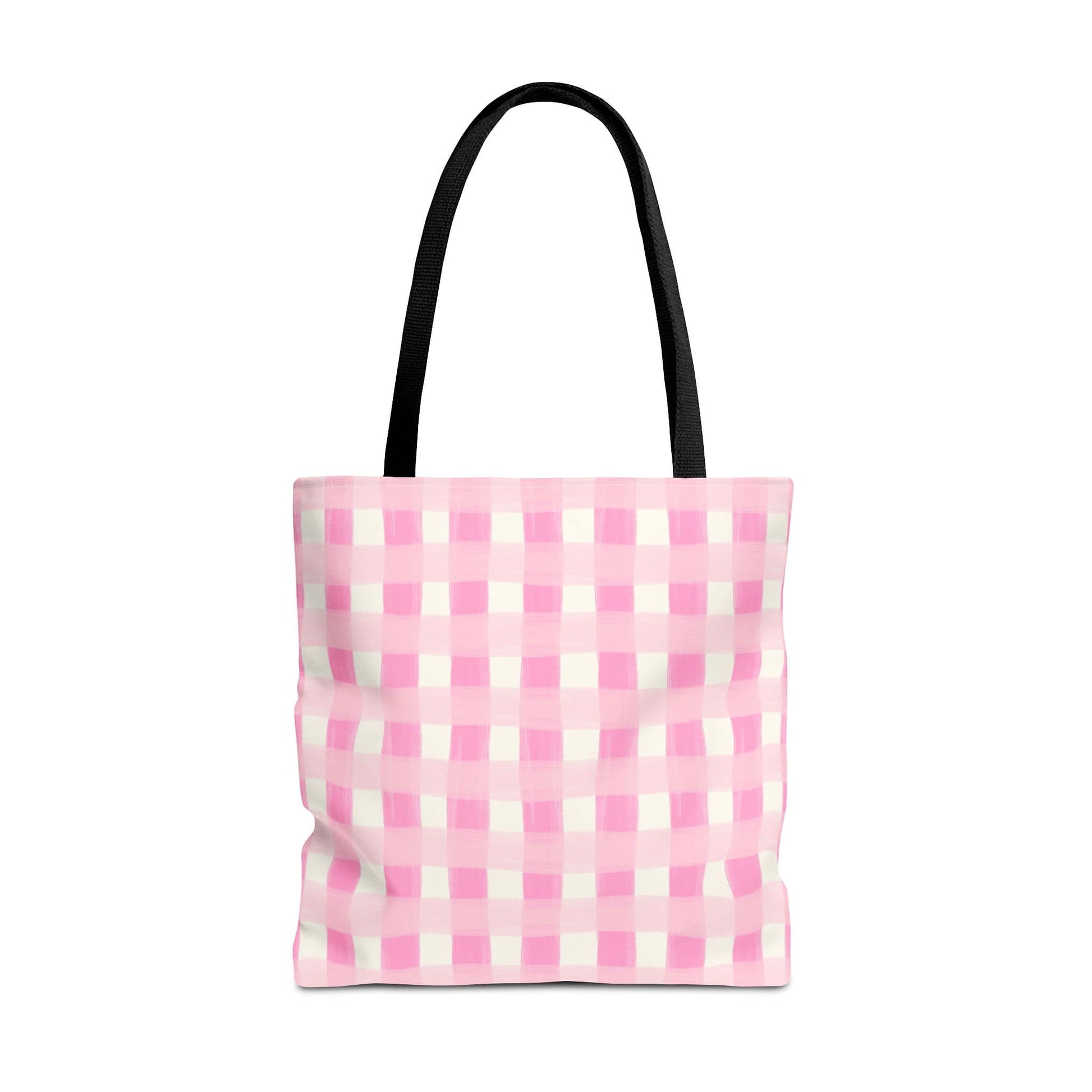 Dreamy Rose Gingham Canvas Tote Bag
