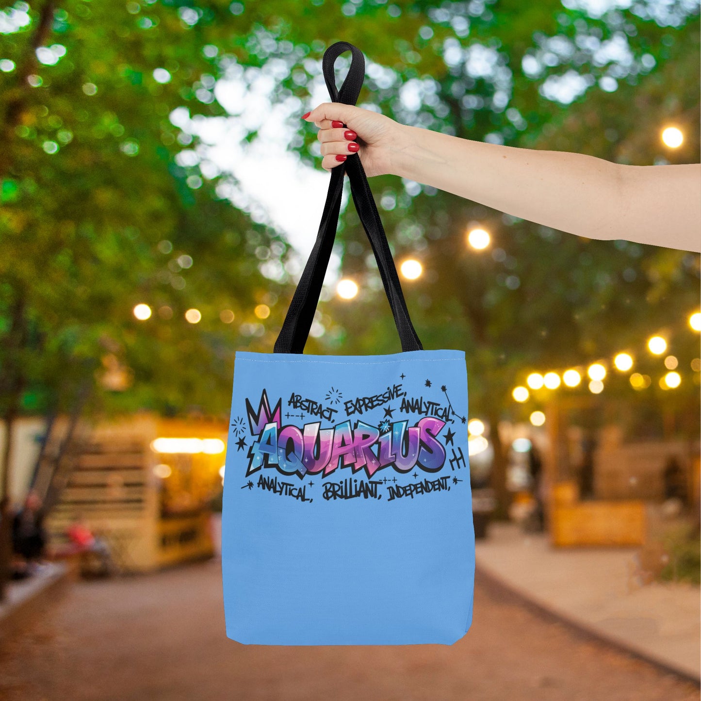 Aquarius Street Art Canvas Tote Bag