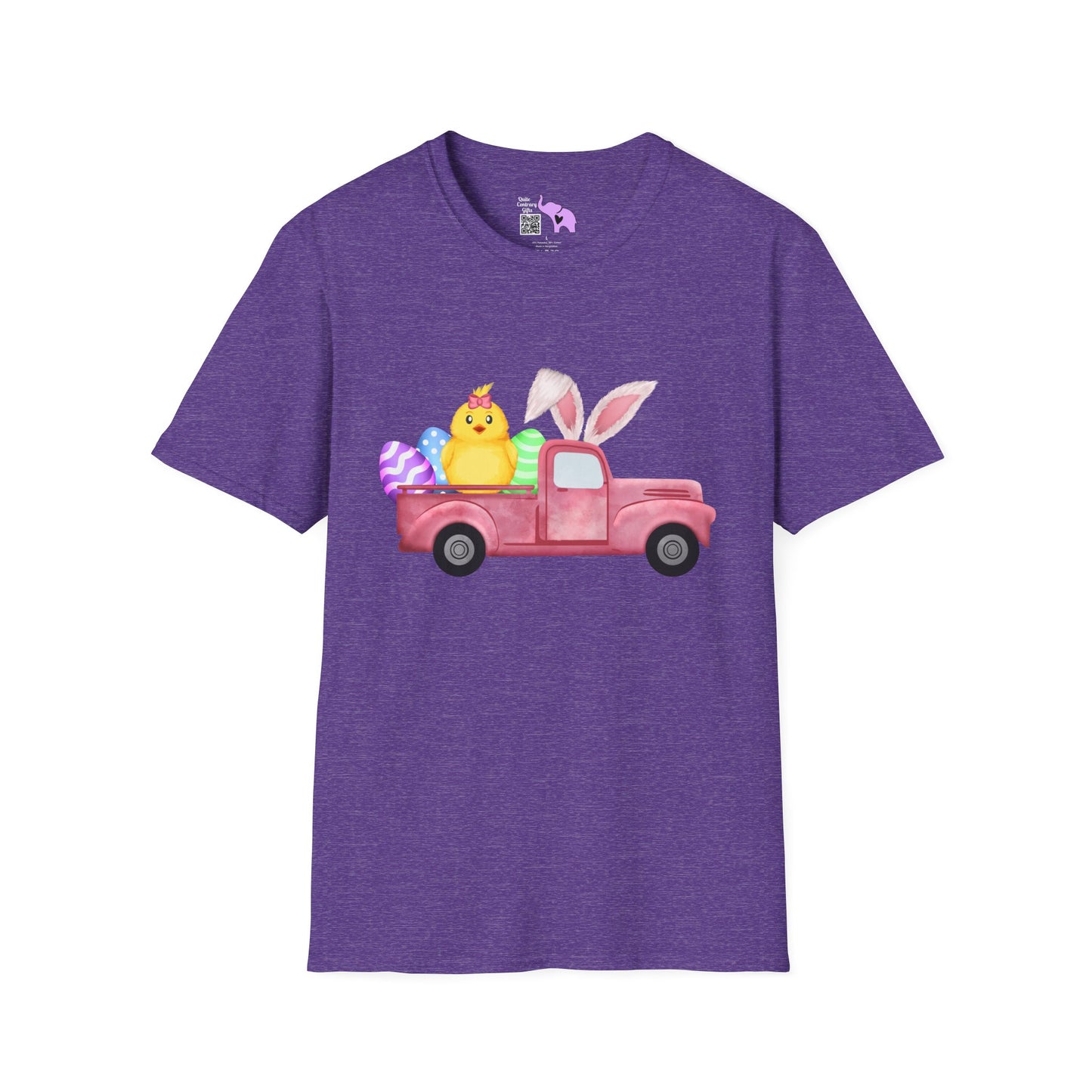 Easter Chick & Eggs In Vintage Truck Adult T-shirt