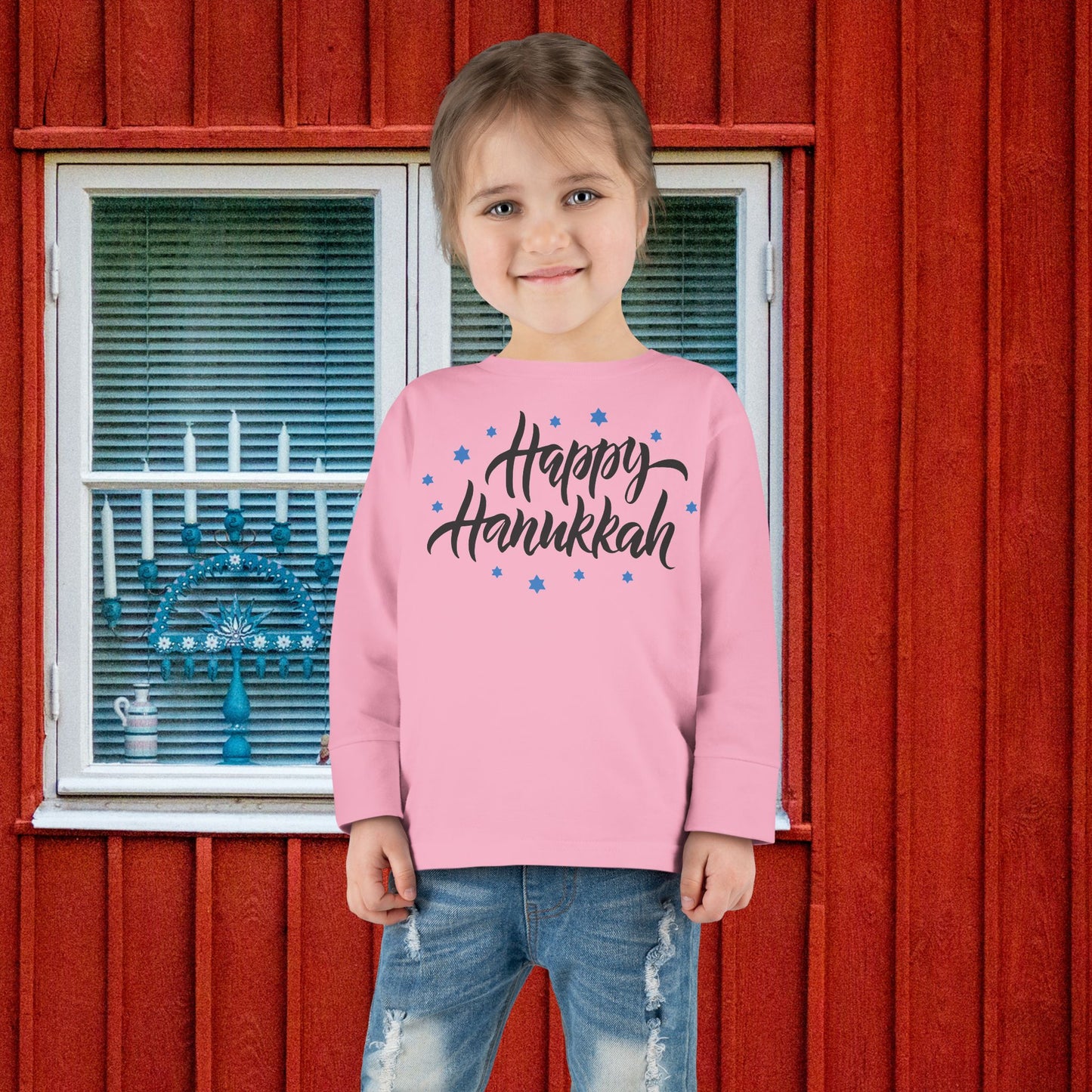 Happy Hanukkah 3 Toddler Long Sleeve Tee