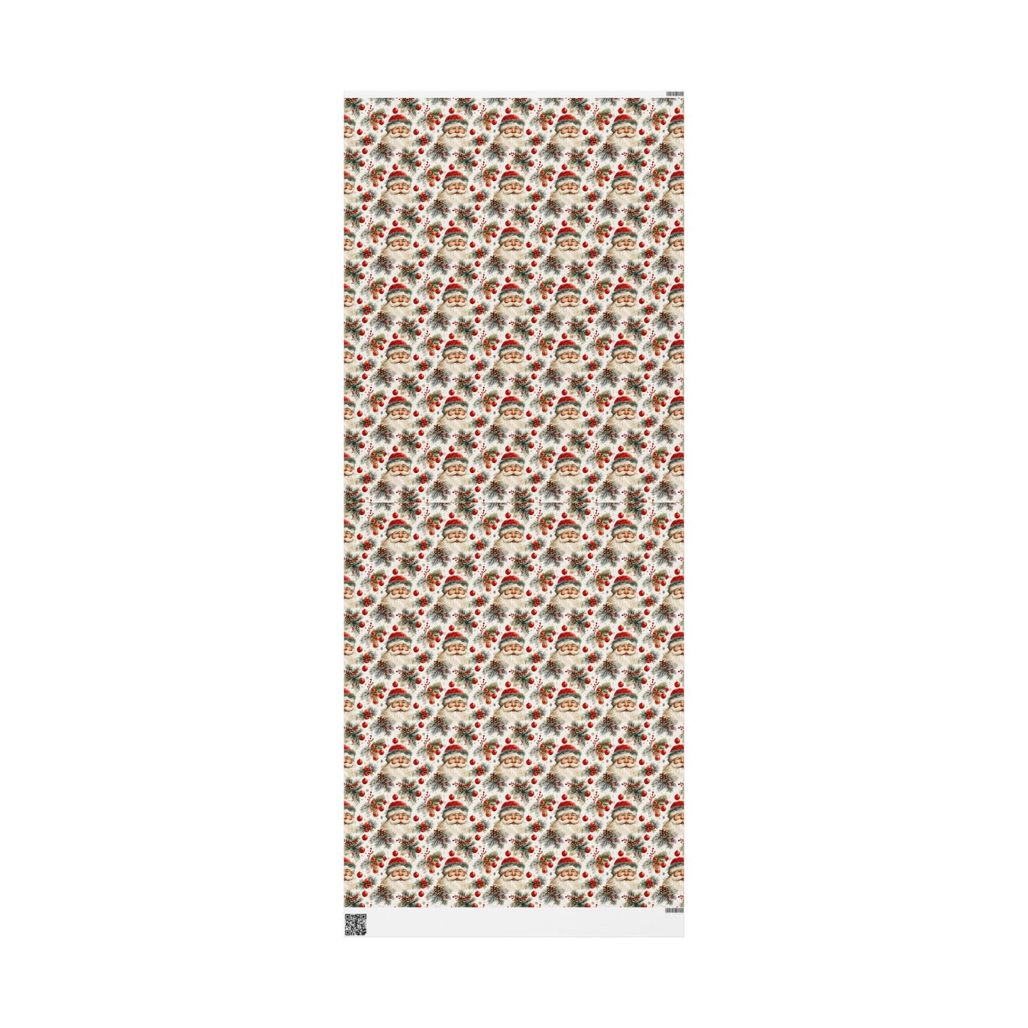 Festive Santa & Holly Blooms Wrapping Paper