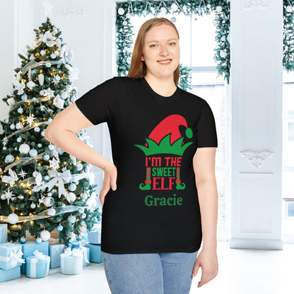 I'm The Sweet Elf Personalized Adult T-shirt