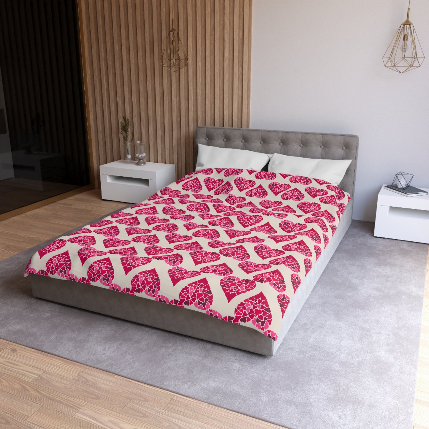 Simple Hearts Microfiber Duvet Cover