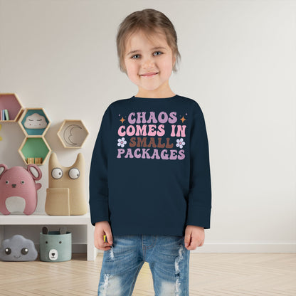 Chaos Comes In Small Packages Toddler Long Sleeve Tee