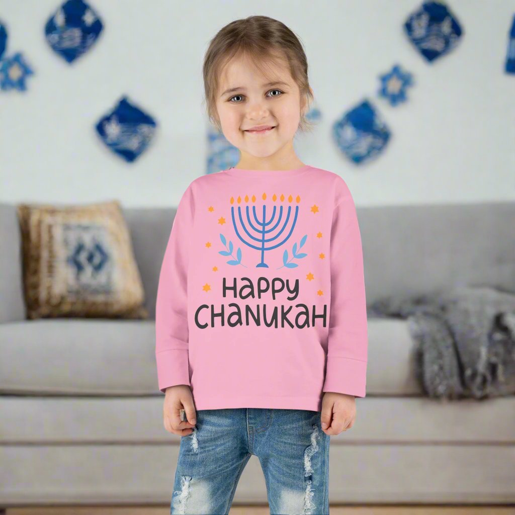 Happy Chanukah Toddler Long Sleeve Tee