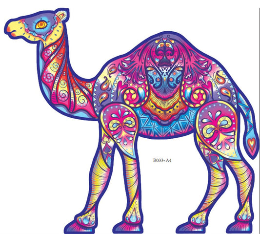 Colorful Camel Wooden Jigsaw Puzzle