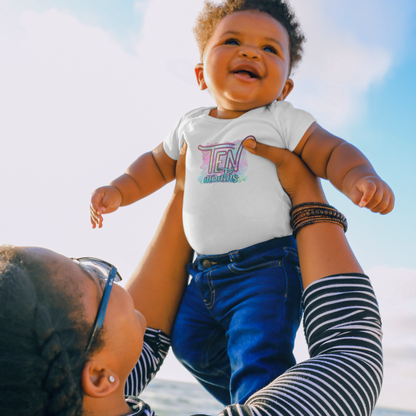 Pastel Wild One Milestone Baby Bodysuit-Ten Months