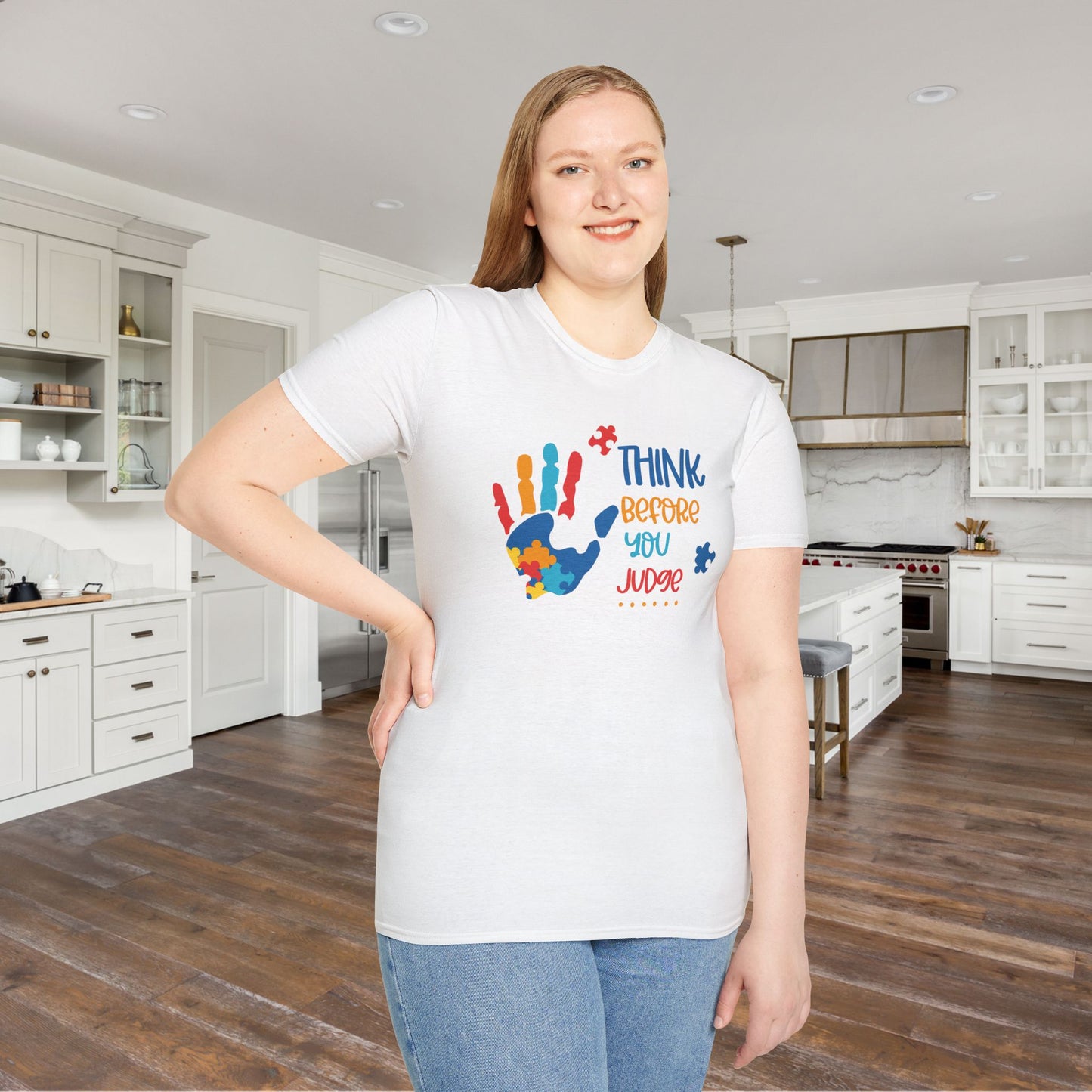 Think Before You Judge Autism Awarness Adult T-shirt