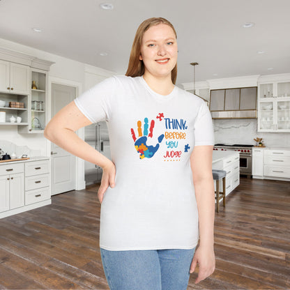 Think Before You Judge Autism Awarness Adult T-shirt