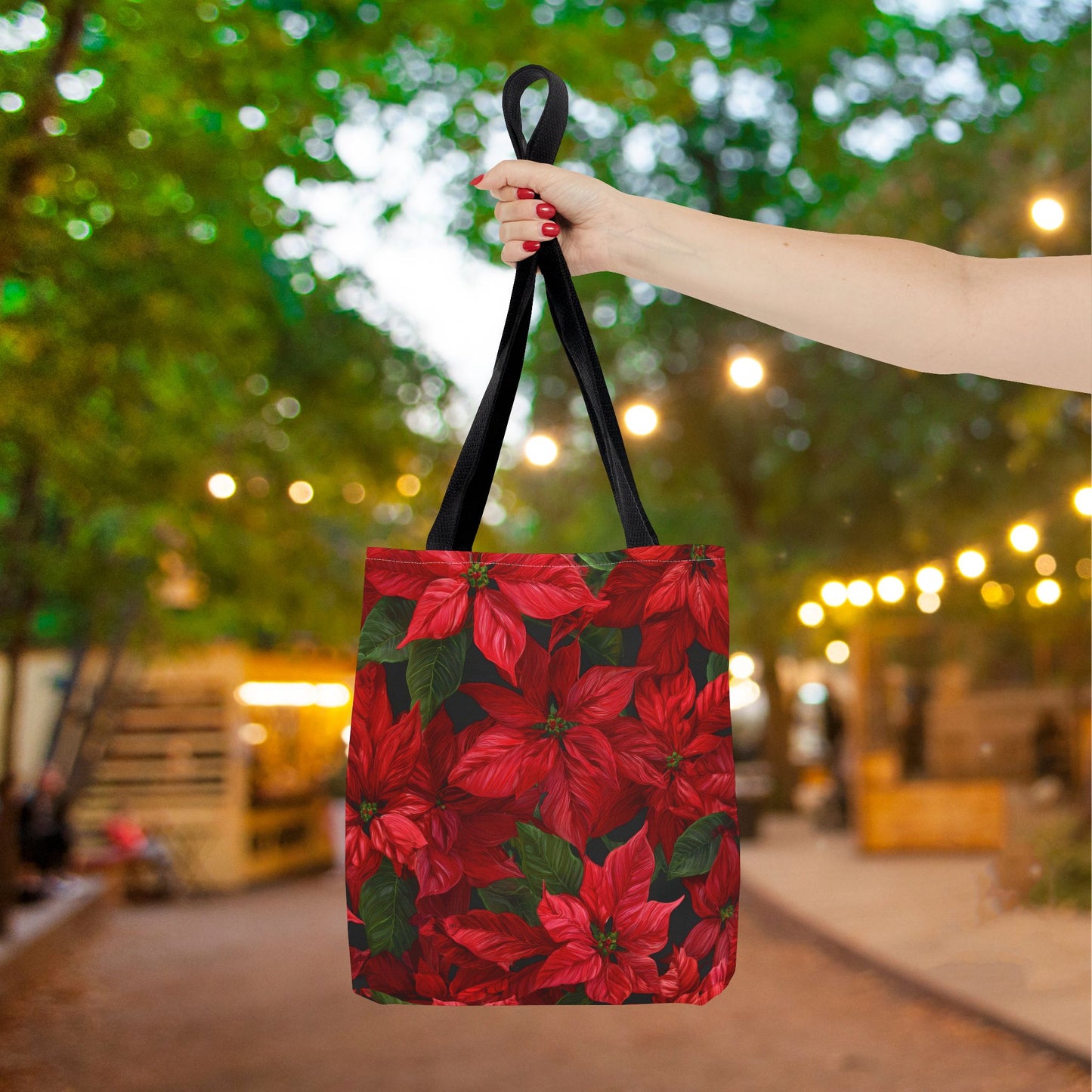 Crimson Noel Canvas Tote Bag