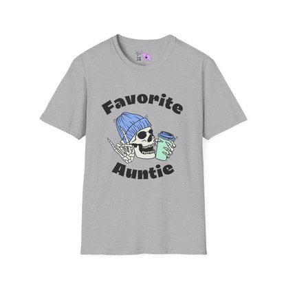 Favorite Auntie Skull Green/Blue Adult T-shirt
