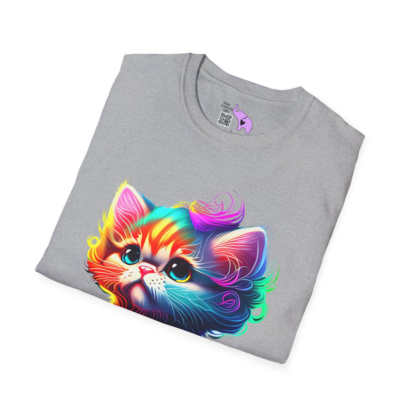 Cute Colorful Kitten Adult T-shirt