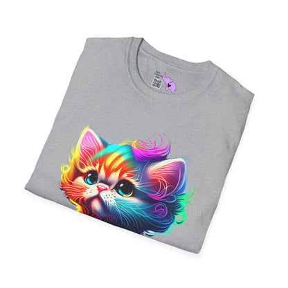 Cute Colorful Kitten Adult T-shirt