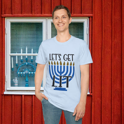 Lets Get Lit Menorah Adult T-shirt