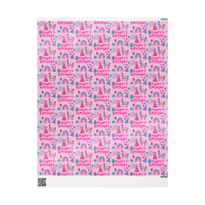 Girls 1st Birthday Wrapping Paper