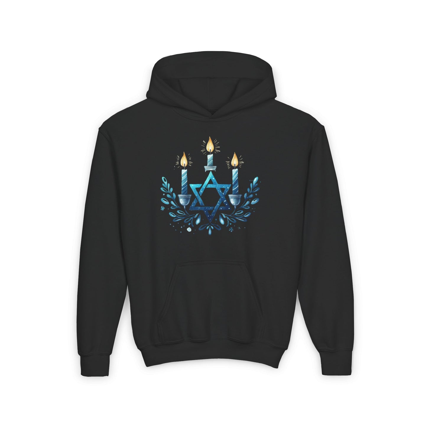 Star & Flame Hanukkah Youth Heavy Blend Hoodie