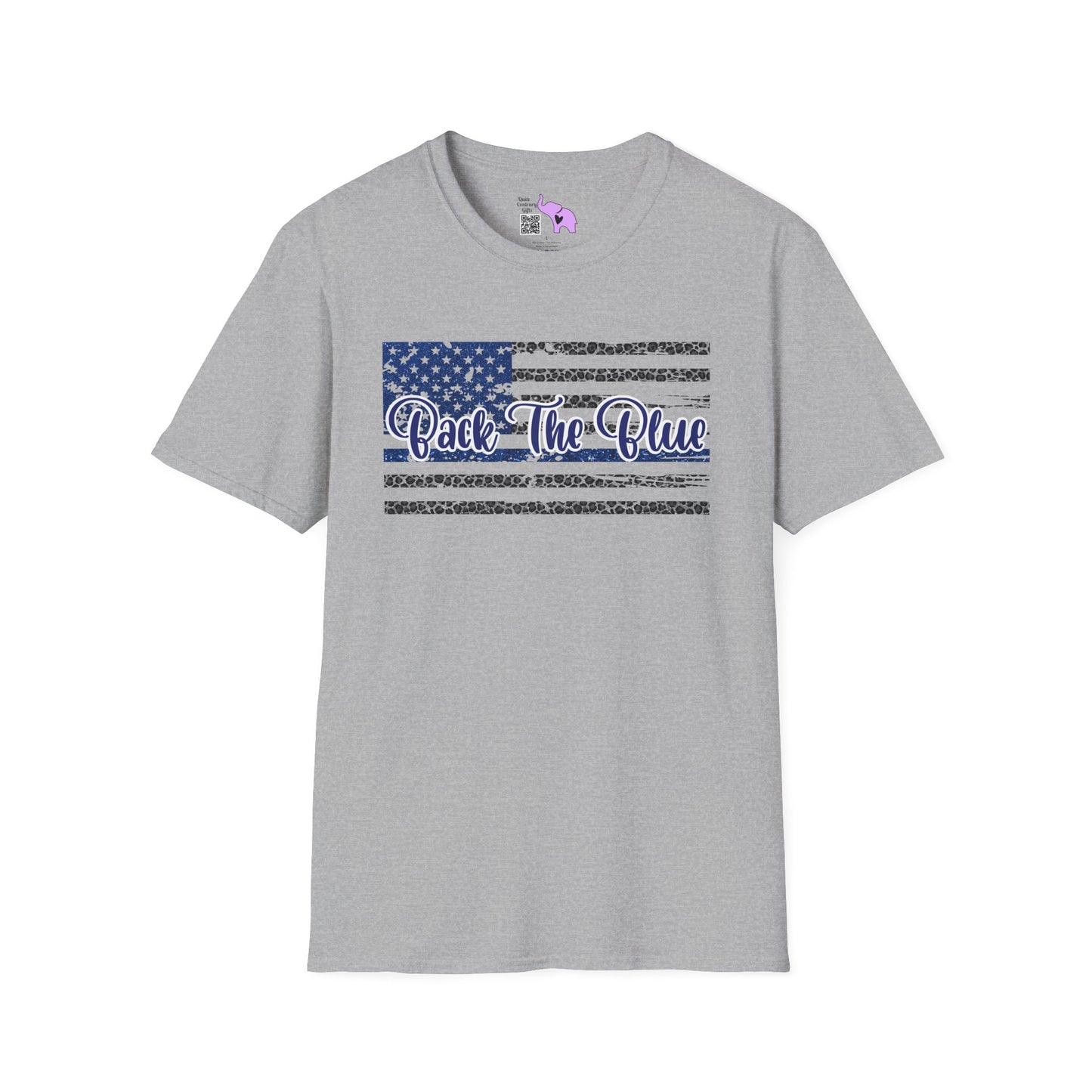 Back The Blue Distressed Flag Adult T-shirt
