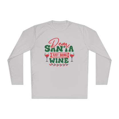 Dear Santa Just Bring Wine Adult Long Sleeve Tee