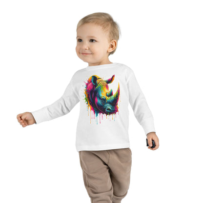 Colorful Rhino Toddler Long Sleeve Tee