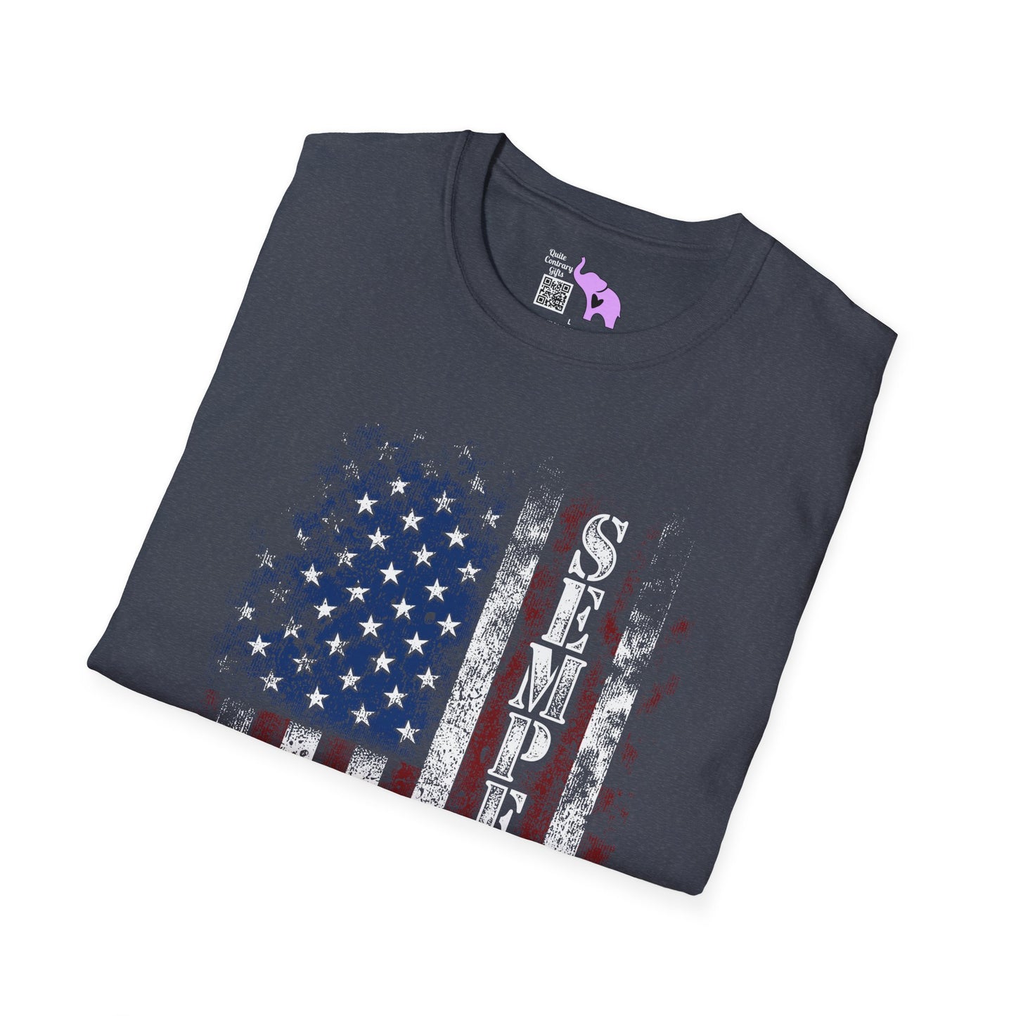 Semper Fi American Flag Adult T-Shirt