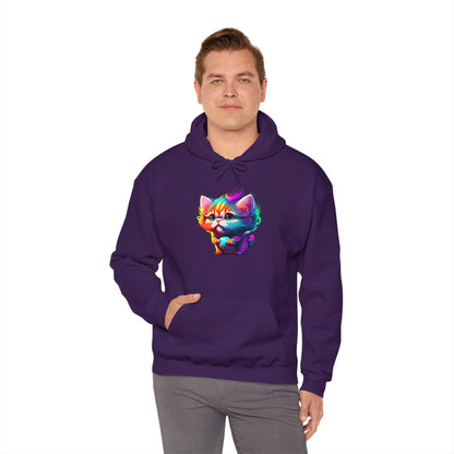 Cute Colorful Kitten Heavy Blend™ Hooded Sweatshirt