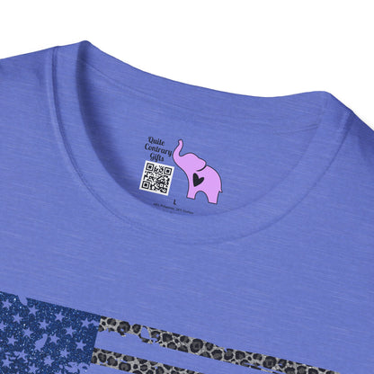 Back The Blue Distressed Flag Adult T-shirt