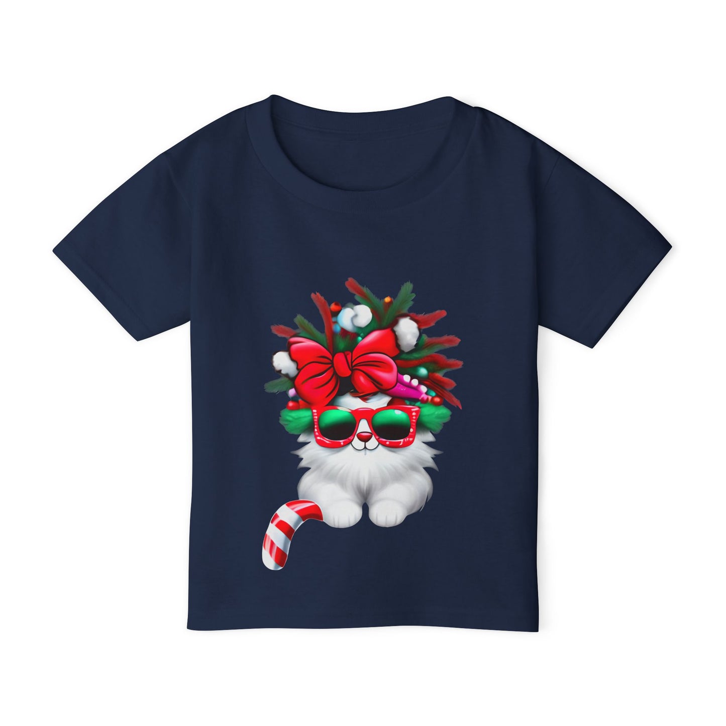 White Candy Cane Kitten Heavy Cotton™ Toddler T-shirt