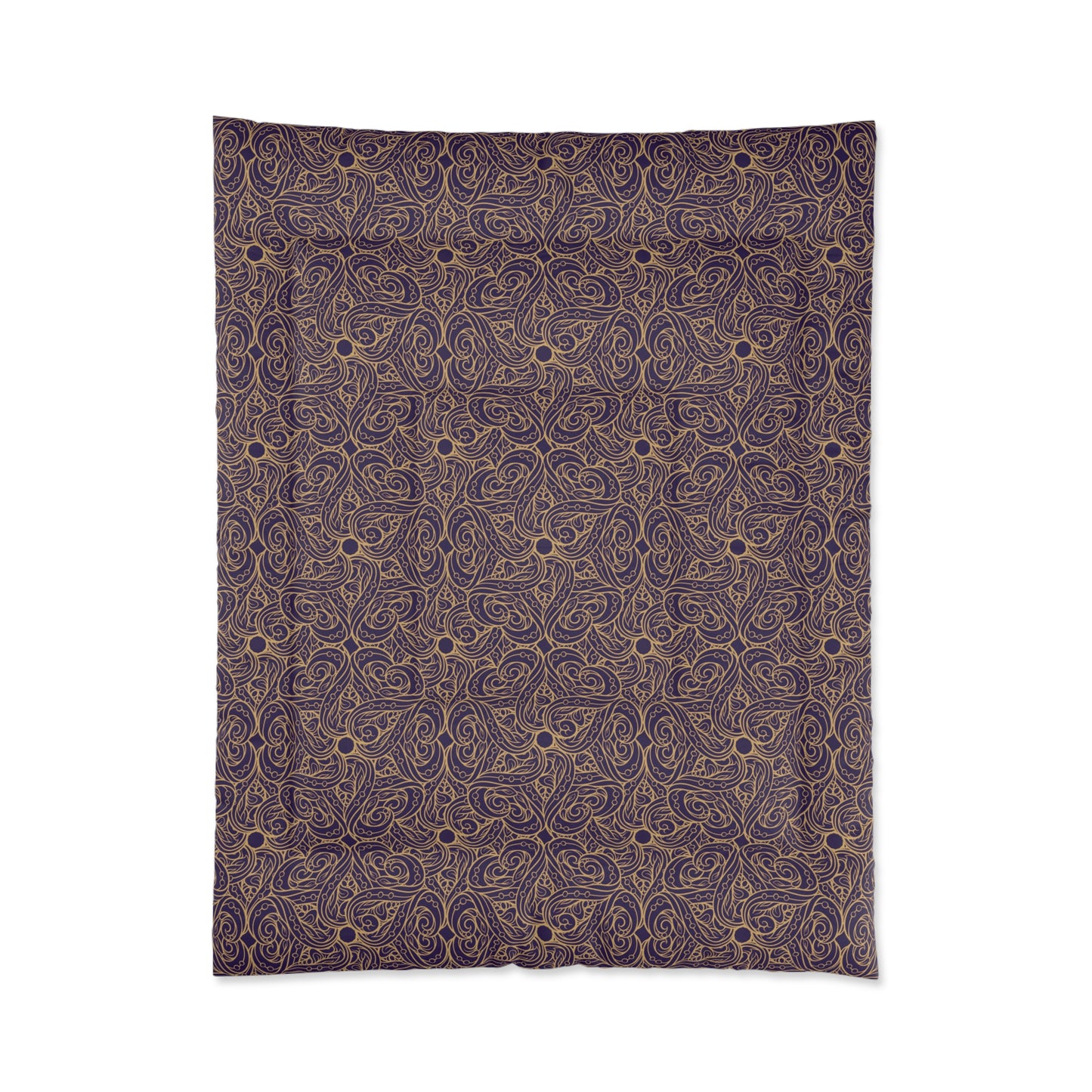 Golden Amethyst Radiance Mandala Comforter
