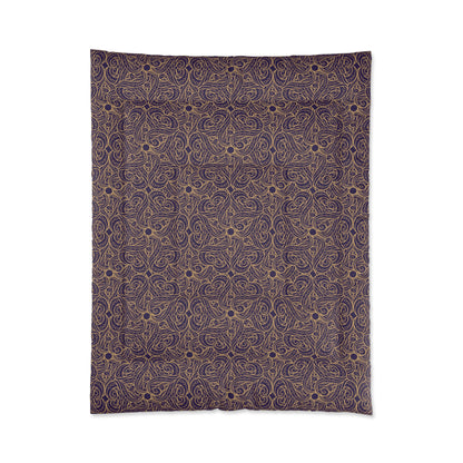 Golden Amethyst Radiance Mandala Comforter