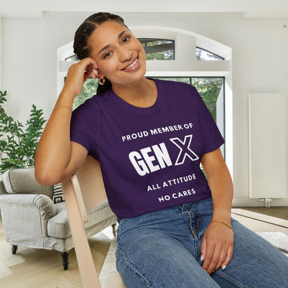 GenX All Attitude No Cares Adult T-shirt