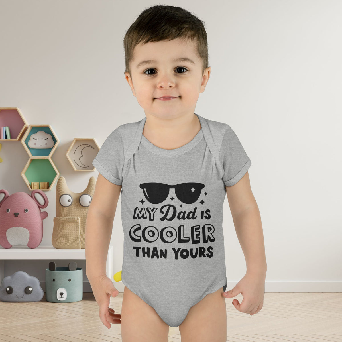 My Dad is Cooler Than Yours Baby Rib Bodysuit
