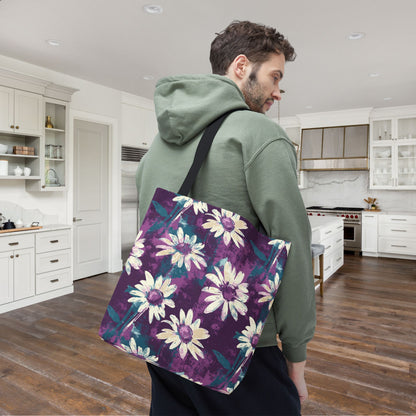 Twilight Daisy Meadow Canvas Tote Bag