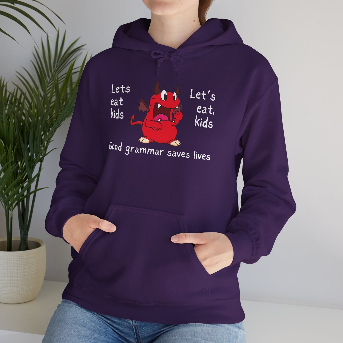 Let's Eat Kids Grammar Saves Lives Heavy Blend™ Hooded Sweatshirt