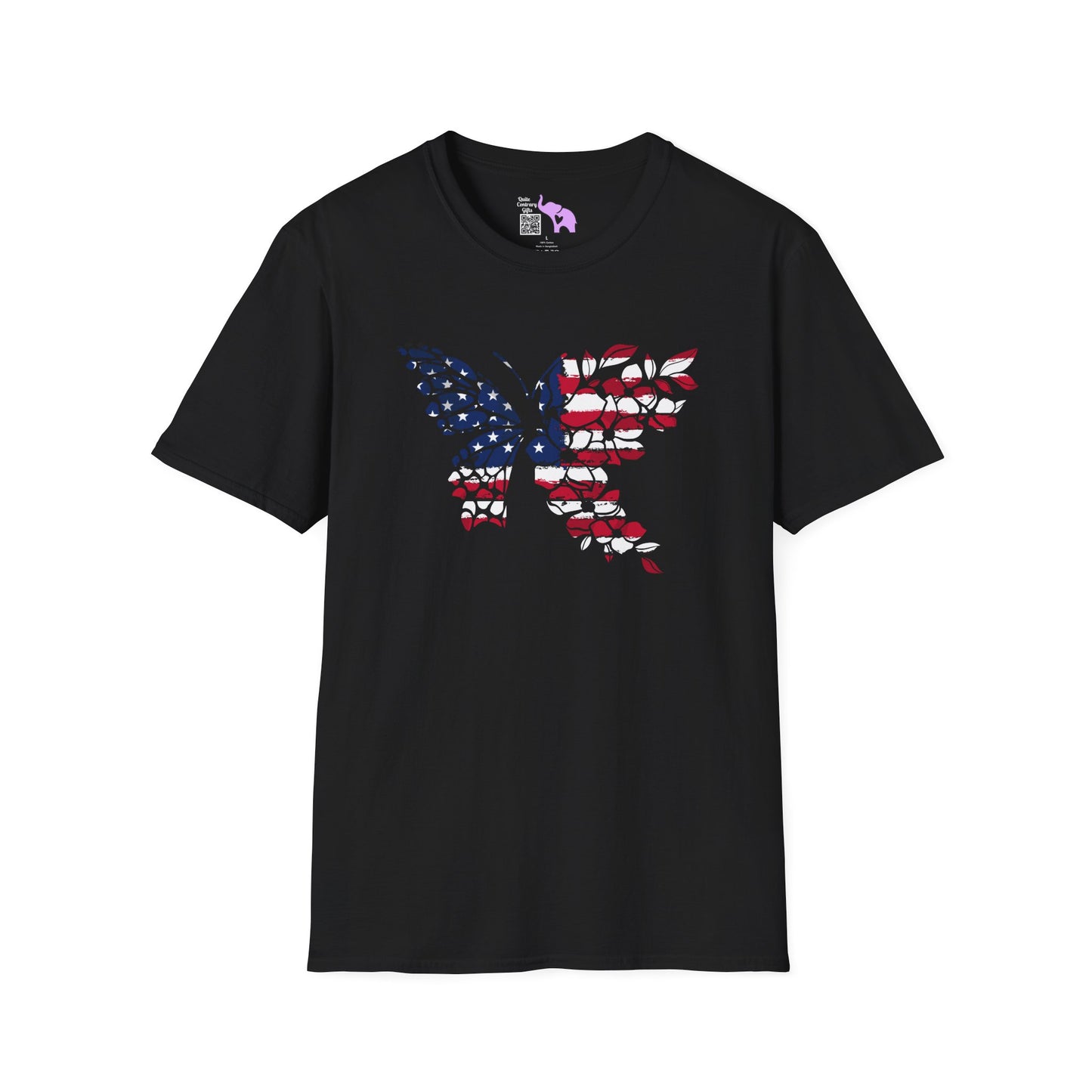 American Flag Butterfly Adult T-shirt