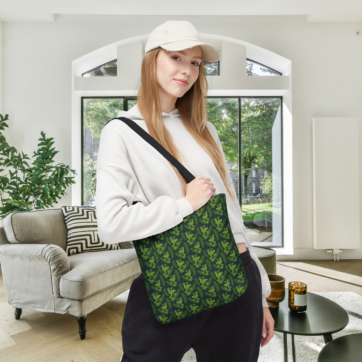Emerald Canopy Frogs Canvas Tote Bag
