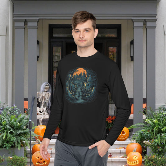 Creepy Ghost 15 Adult Long Sleeve Tee