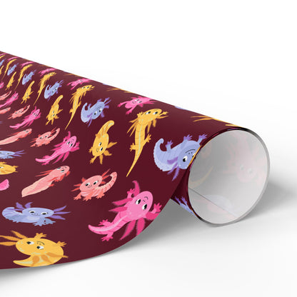 Crimson Axolotls Wrapping Paper