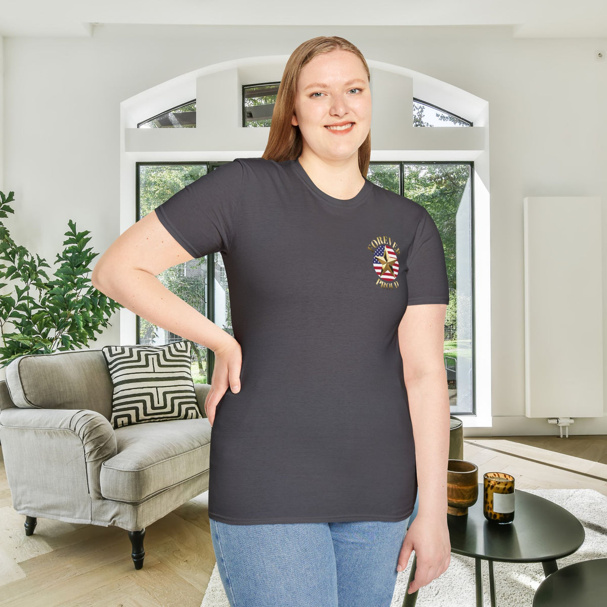 Gold Star Mom Forever Proud Adult T-shirt