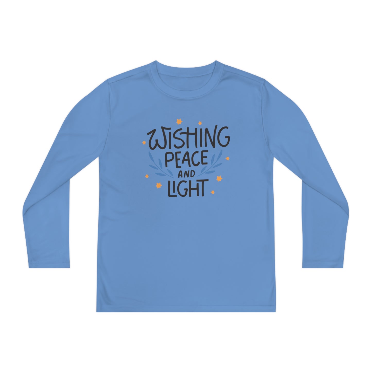 Hanukkah Wishing Peace & Light 3 Youth Long Sleeve Tee