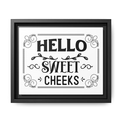 Hello Sweet Cheeks 2 Framed Canvas Bathroom Art
